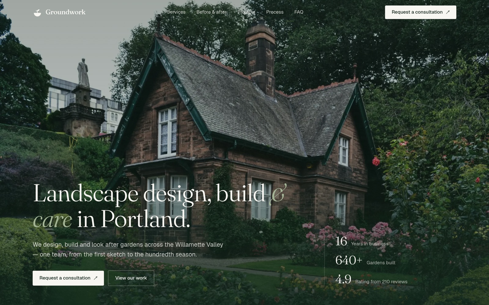 Groundwork demo website homepage